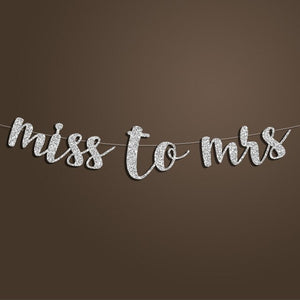 Miss to Mrs Banner,Bridal Shower Sign Backdrop,Bachelorette/Anniversary/Gold Glitter Wedding Party Decorations Supplies