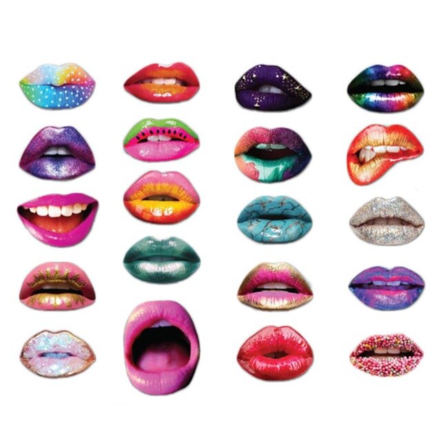 20pcs Funny Lips Mouth DIY Photo Props Booth On A Stick For Women Girls Wedding Party Bachelorette Decoration Supplies